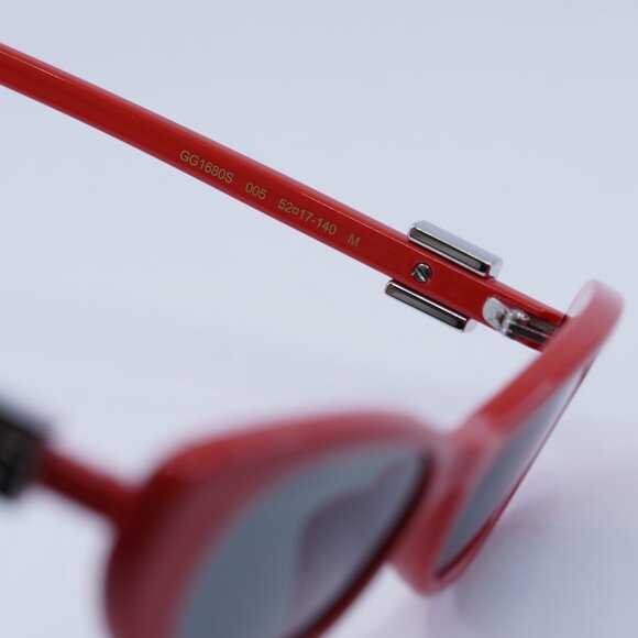 ?️ New Gucci GG1680S 005 Sunglasses - Red Frame, Smoke Lenses main image 6